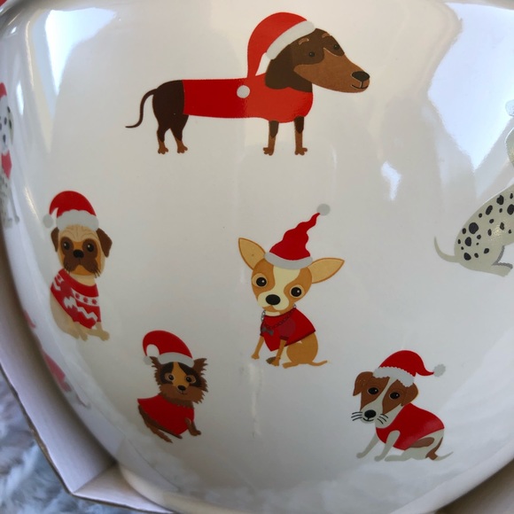 Ceramic mixing bowl set with Christmas dachshund - Picture 4 of 4